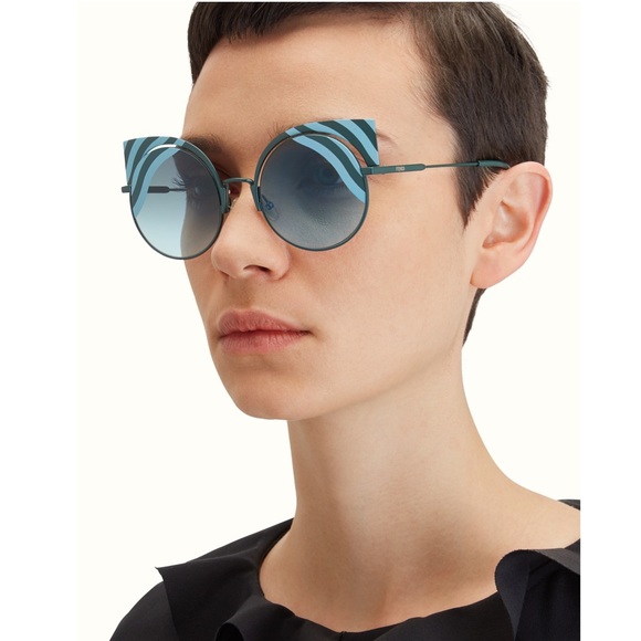 Fendi “Hypnoshine” Blue Green Cat Eye Sunglasses main image 5